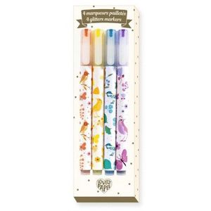 4 ROTULADORES CON BRILLOS TINOU LOVELY PAPER DJECO