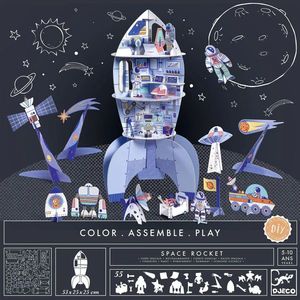 COLOREAR-CONSTRUIR-JUGAR COHETE ESPACIAL