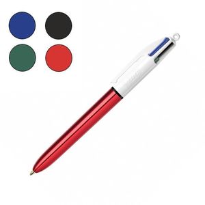 BOLIGRAFO BIC 4 CUATRO COLORES SHINE ROJO