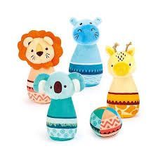 JUEGO DE BOLOS ANIMALES TELA