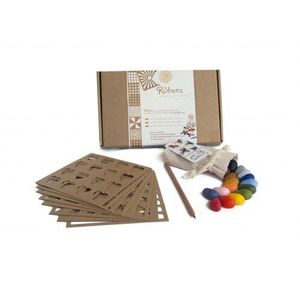 CAJA RUBEEZ 16 COLORES Y 8 PLANTILLAS, CRAYON ROCKS