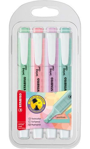 STABILO SWING COOL ESTUCHE 4 TORULADORES FLUORESCENTES PASTEL