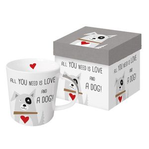 TAZA LOVE AND DOG + CAJA REGALO