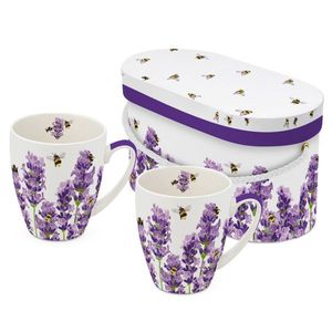 SET 2 TAZAS BEES & LAVENDER + CAJA REGALO