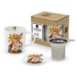 TAZA DE TE + TAPA + COLADOR LA DOLOROSA
