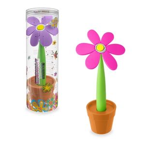 BOLIGRAFO FORMA DE FLOR CON SOPORTE MACETA COLORES SURTIDOS