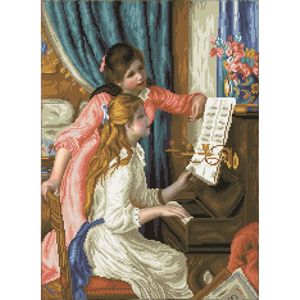 PINTAR CON DIAMANTES GIRL'S AT THE PIANO (RENOIR)