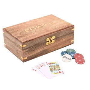 JUEGO DE POKER EN CAJA DE MADERA