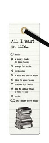 MARCAPAGINAS LITERARIOALL I WANT IN LIFE...