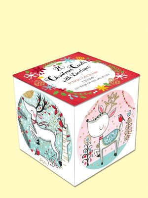TARJETA NAVIDAD CUBO 20 UNIDADES 4 DISEOS MODELO 6 RENOS