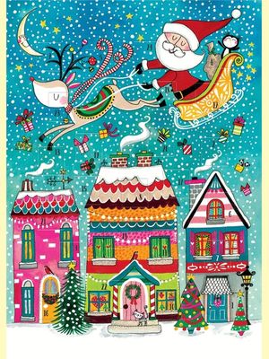 TARJETA CALENDARIO DE ADVIENTO TRINEO PAPA NOEL RENO
