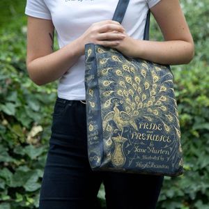 BOLSA DE JANE AUSTEN VERDE ORGULLO Y PREJUICIO