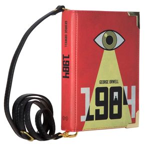 BOLSO DE MANO TIPO BANDOLERA CON DISE�O DE LIBRO 1984