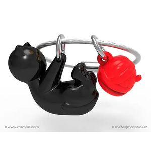 LLAVERO METALMORPHOSE PLAYING CAT / WOOL KEYRING