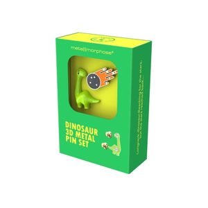 JUEGO 2 PINS ANIMALS - DINOSAURIO Y METEORITO