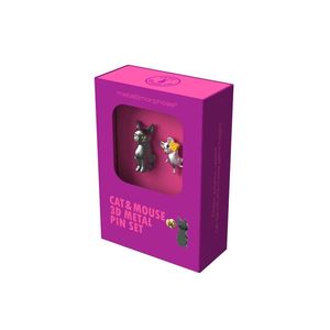 JUEGO 2 PINS ANIMALS - GATO Y RAT�N