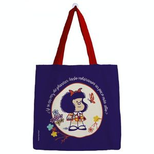 BOLSA ALGODON MAFALDA PEQUE�A AZUL
