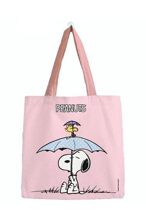 BOLSA ALGOD�N SNOOPY MEDIANA PASTEL PARAGUAS 38X38