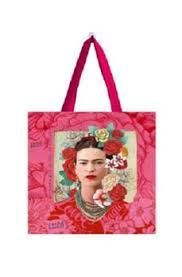 BOLSA ALGODON FRIDA KAHLO GRANDE ROSA