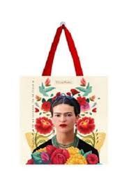 BOLSA ALGODON FRIDA KAHLO MEDIANA ALAS AMARILLAS