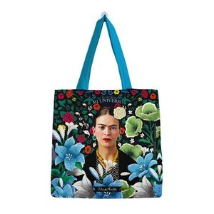 BOLSA ALGODON FRIDA KAHLO PEQUEA FLORES CELESTES
