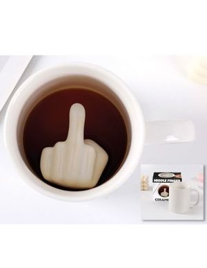 TAZA CERAMICA 3D DEDO