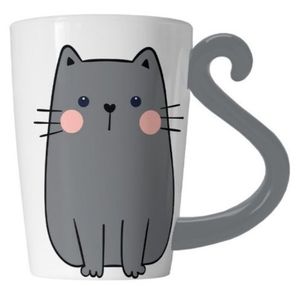 TAZA GATO GRIS