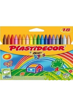 LAPICES CERA PLASTIDECOR 18 COLORES