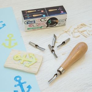 LINO CUTTER SET CON 5 GUBIAS