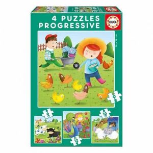 PUZZLES PROGRESIVOS * ANIMALES DE LA GRANJA 6-9-12