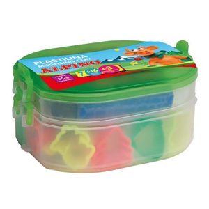 KIT PLASTILINA ALPINO 7 COLORES 54 GRS.16 MOLDES 3 HERRAMIENTAS 3 RODILLOS.  Papelería / Juegos. 8413240461081