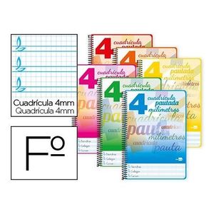 CUADERNO ESPIRAL PAUTA/GUIA LIDERPAPEL TAPA DURA CUADRO 4MM