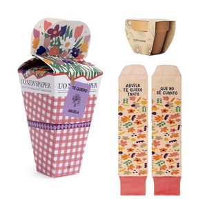KIT RAMO CALCETINES + MINI MECETERO ABUELA TE QUIERO
