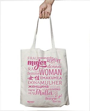 BOLSA DE ALGODN CON LA PALABRA MUJER EN DIFERENTES IDIOMAS