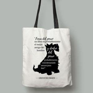BOLSA DE TELA PERROS Y LIBROS