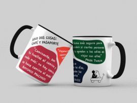 TAZA SOLO DOS COSAS: CAFE Y PASAPORTE