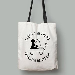 BOLSA DE TELA LEER ES MI FORMA FAVORITA DE VIAJAR