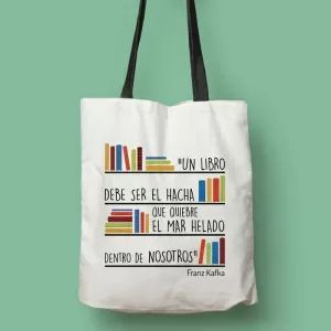 BOLSA DE TELA CON ASAS PARA LIBRERIAS. Totes bolsas de tela