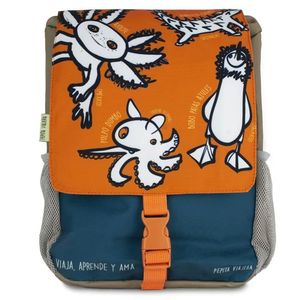 MOCHILA-PIZARRA ESCOLAR ANIMALES RAROS