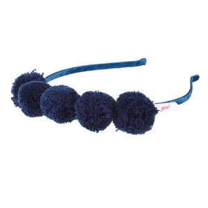 TIARA ROSA POMPOM AZUL