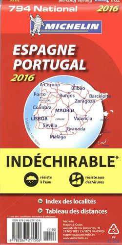 MAPA ESPAÑA PORTUGAL NACIONAL 794 ALTA RESISTENCIA 2016