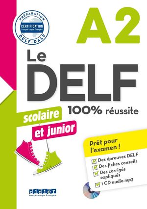 100% DELF JUNIOR SCOLAIRE A2 LIVRE+CD