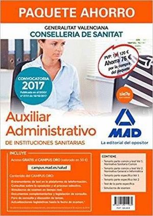 VENTA ANTICIPADA PAQUETE AHORRO AUXILIAR ADMINISTRATIVO DE INSTITUCIONES SANITAR