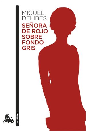 SEORA DE ROJO SOBRE FONDO GRIS